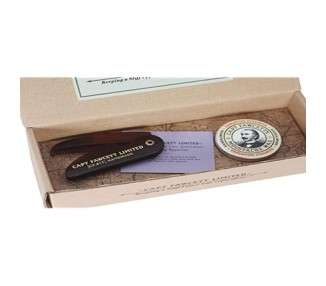Captain Fawcett's Expedition Strength Moustache Wax & Folding Pocket Moustache Comb Gift Set - Made in England
