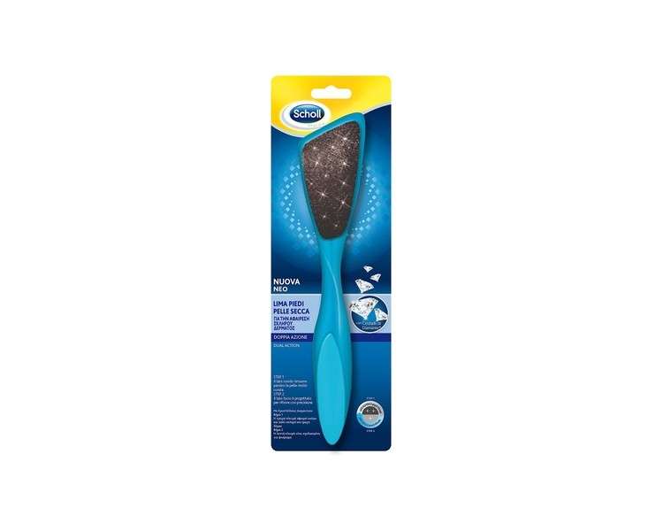 Scholl Double Action Foot File with Diamond Crystals for Calluses and Corns - Non-slip Grip