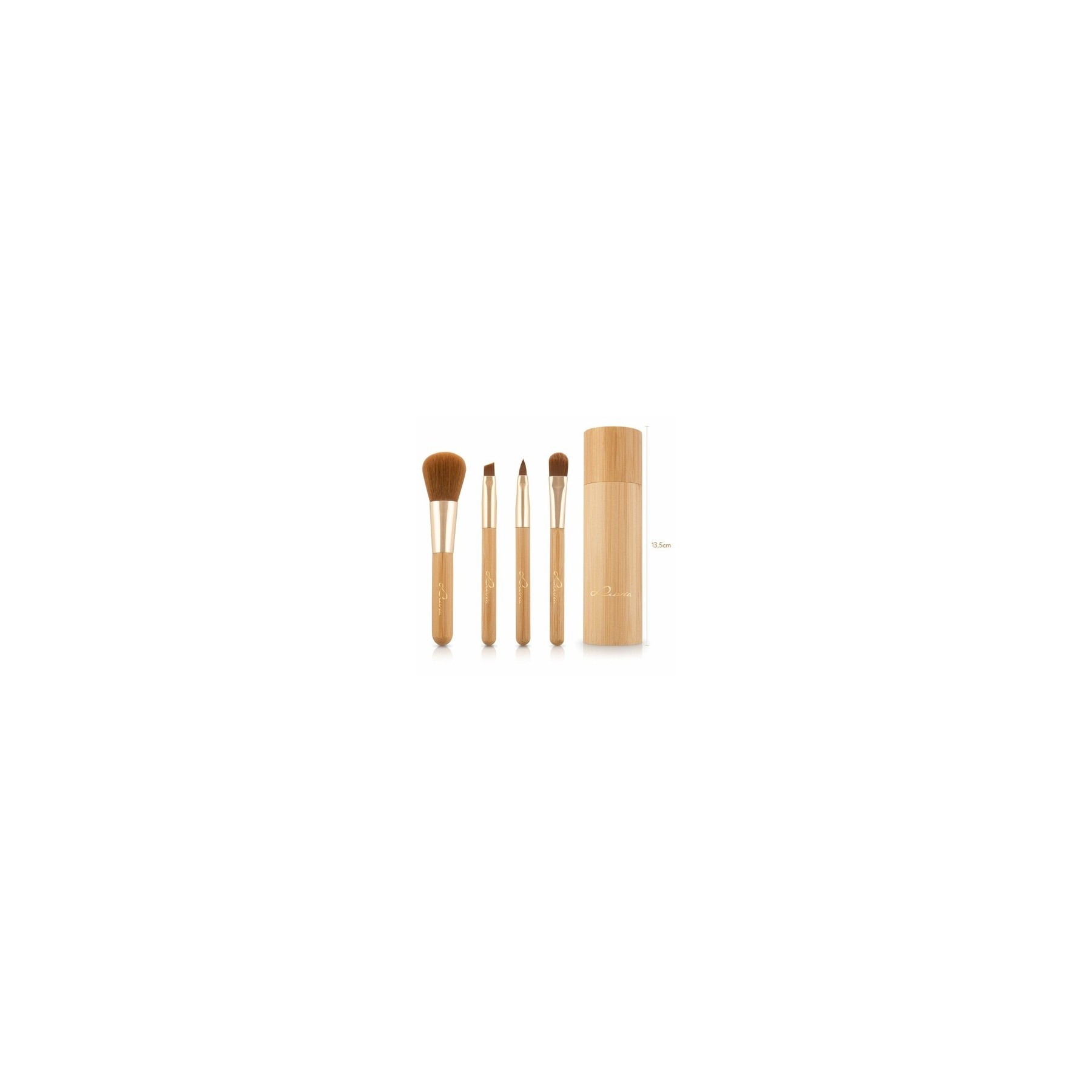 Luvia Travel Brush Set Travel Bamboo in Gold - Vegan