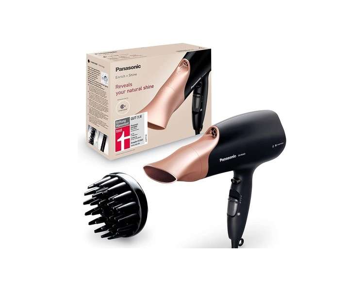 Panasonic Hair Dryer EH-NA63CN with nanoe Technology 4 Temperature and 3 Speed Settings Black-Rose Gold
