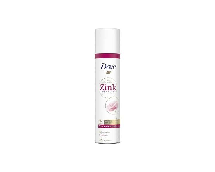 Dove Rose Scent Deodorant Spray Aluminum-Free with Nourishing Zinc Complex 100ml