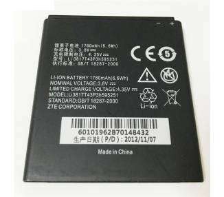 Bateria Interna Para Zte N900D Flash N789, Mpn Original: Li3817T43P3H595251