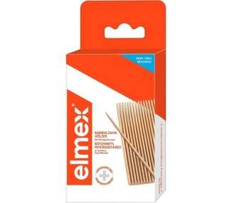 Elmex Dental Sticks 96 Pieces - Mint Flavored Bamboo Dental Sticks