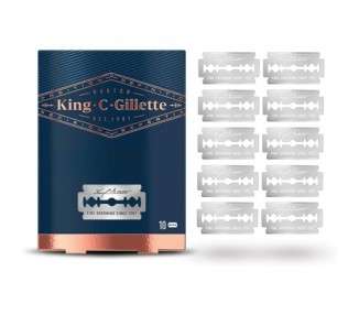 King C. Gillette Razor Blades 10 Replacement Blades for Men's Safety Razor with Durable Double Blades