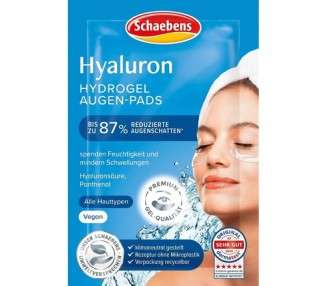 Schaebens Hyaluronic Hydrogel Eye Pads Cooling Effect Reduces Eye Shadows and Puffiness with Hyaluronic Acid and Panthenol for All Skin Types