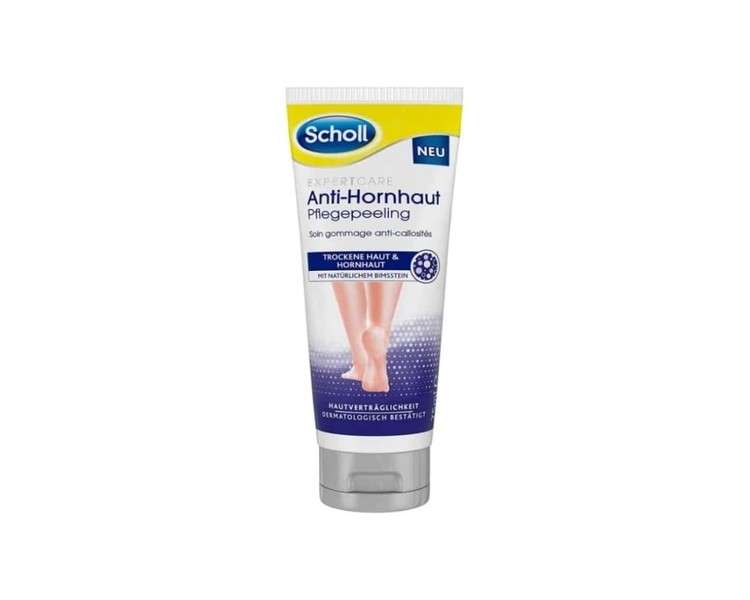 Scholl EXPERTCARE Anti-Corn Care Peeling Foot Care for Dry Skin & Corns 75ml - Washable Formula with Natural Pumice Stone - Dermatologically Tested
