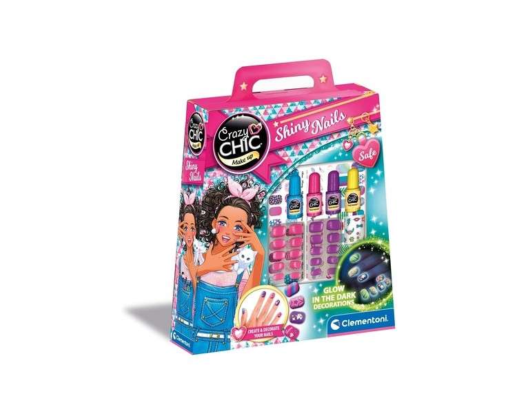 Clementoni 18113 Crazy Chic-Fluo Nail for Children 6+
