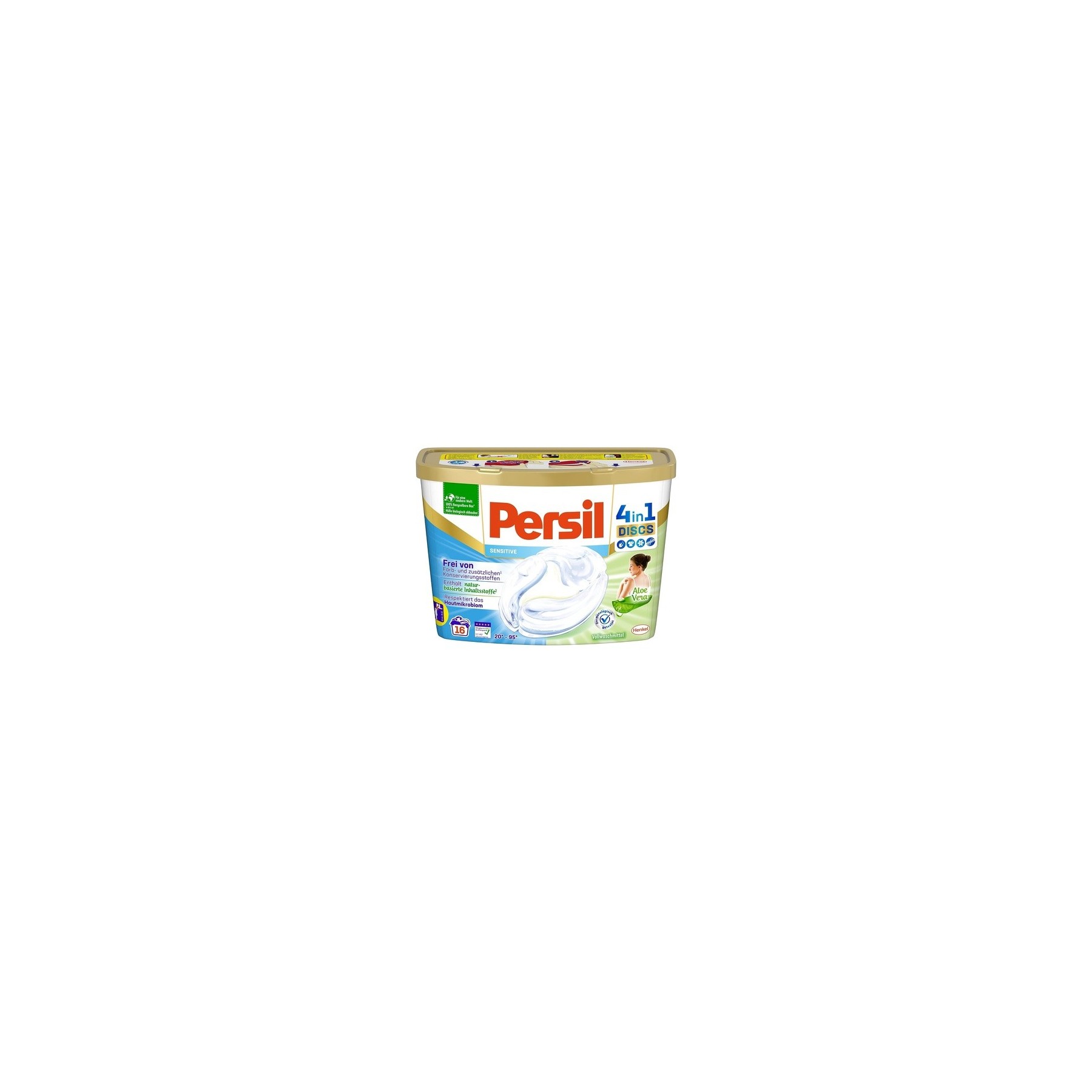 Persil Sensitive 4-in-1 Discs ECARF-Certified Sensitive Detergent with Aloe Vera 400g