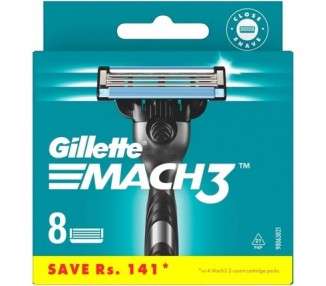Gillette MACH3 Brand New Blades/Cartridges 100% Genuine - Pack of 8