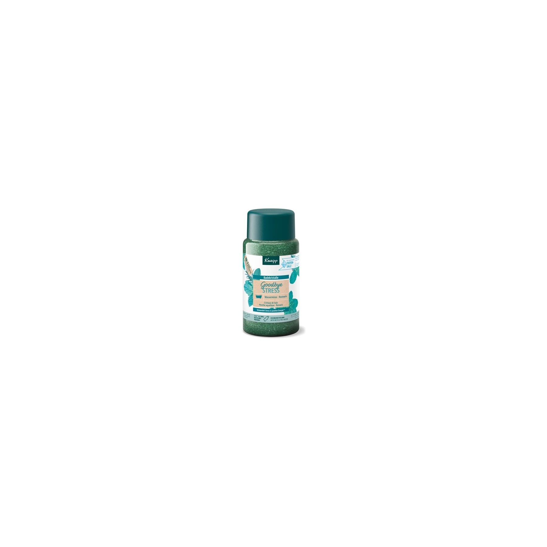 Kneipp Goodbye Stress Bath Crystals Natural Deep Salt of Saline Luisenhall & Essential Oils from Rosemary & Watermint 600g