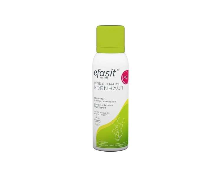 Efasit Foot Foam Callus 125ml - Moisturizing Care with Urea and Almond Oil for Cornified Foot Skin - Suitable for Diabetics - Foam Cream without Microplastics and Dyes