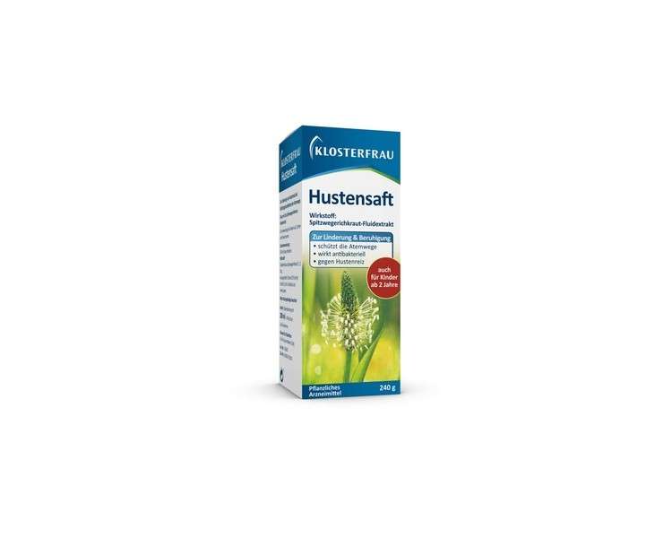Klosterfrau Cough Syrup for Relief and Soothing with Ribwort Herb Fluid Extract 240g