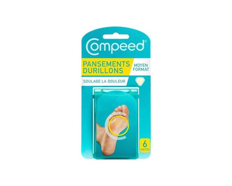 Compeed Callus Plasters 6 Hydrocolloid Plasters Foot Treatment Fast Natural Callus Removal 4.4cm x 4.5cm - Pack of 6