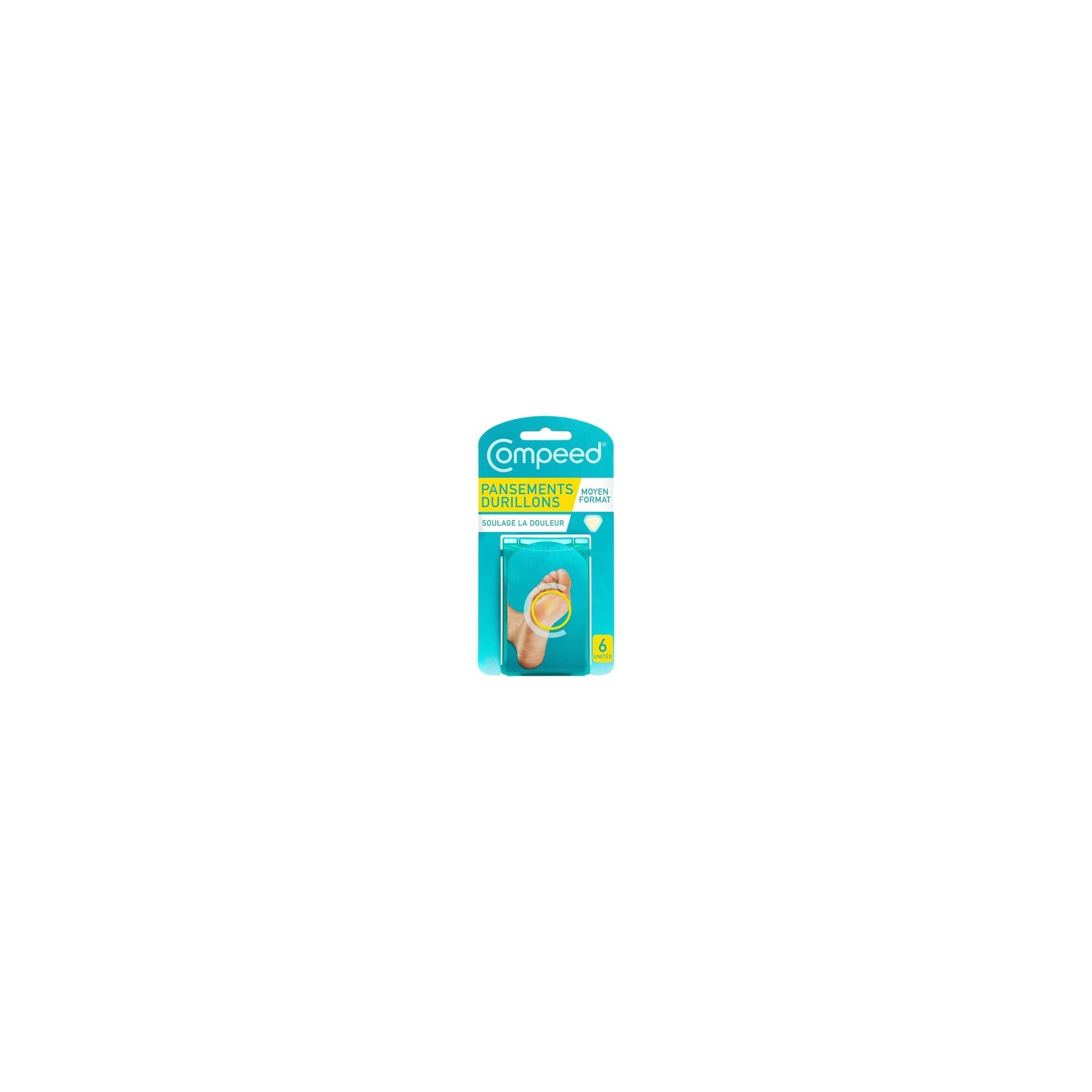 Compeed Callus Plasters 6 Hydrocolloid Plasters Foot Treatment Fast Natural Callus Removal 4.4cm x 4.5cm - Pack of 6