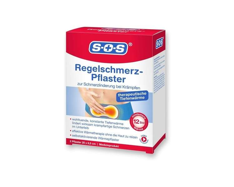 SOS Menstrual Pain Patch 20 x 9.5cm - Pack of 2