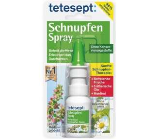 tetesept Cold Spray with 5 Essential Oils for Cold Relief - 1 x 20ml