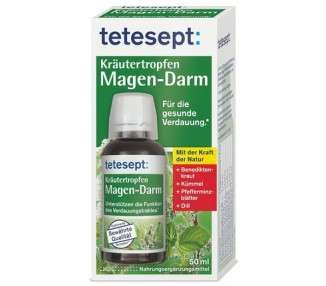 tetesept Herbal Drops Digestive System - Natural and Effective with Benedictine Herb, Caraway, Peppermint Leaves, and Dill