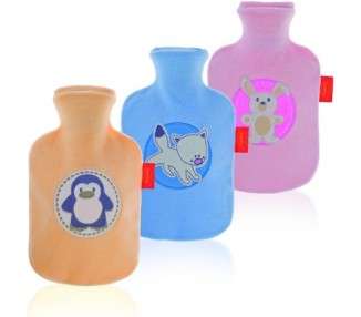 Fashy Hot Water Bottle with Fluffy Cover 0.8 Liter