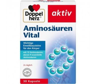 Doppelherz Amino Acids Vital - 12 Protein Building Blocks, Including All 9 Essential Amino Acids, for Athletes and Physically Active