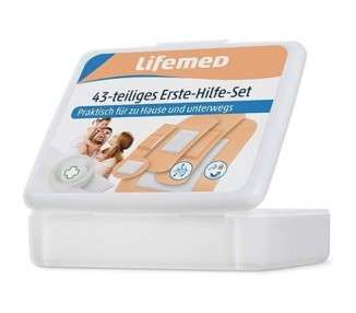 Lifemed 43 Piece First Aid Set in a Convenient and Reusable Plastic Box