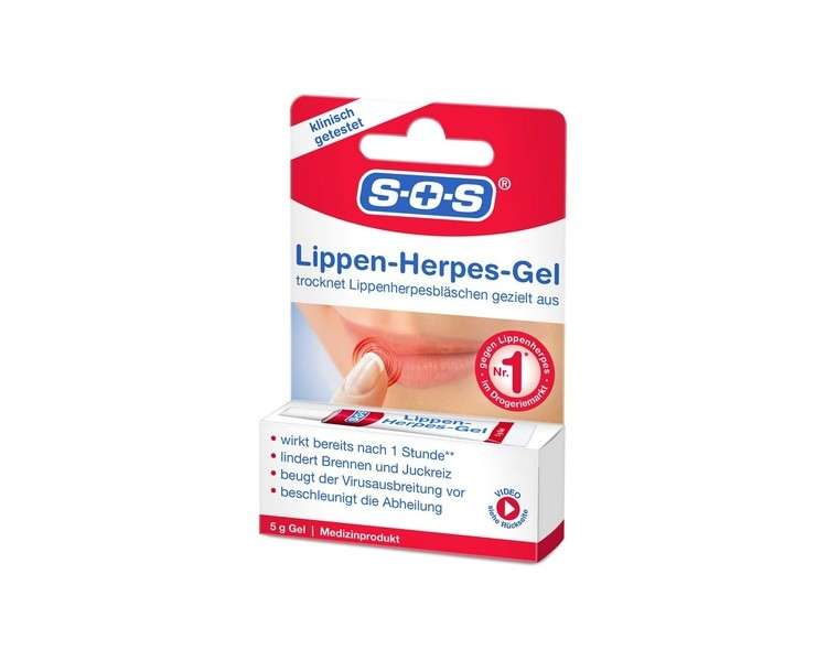 SOS Lip Herpes Gel for Lip Herpes Blisters - Natural Silicium Gel to Dry Out Herpes - Relieve Burning and Itching