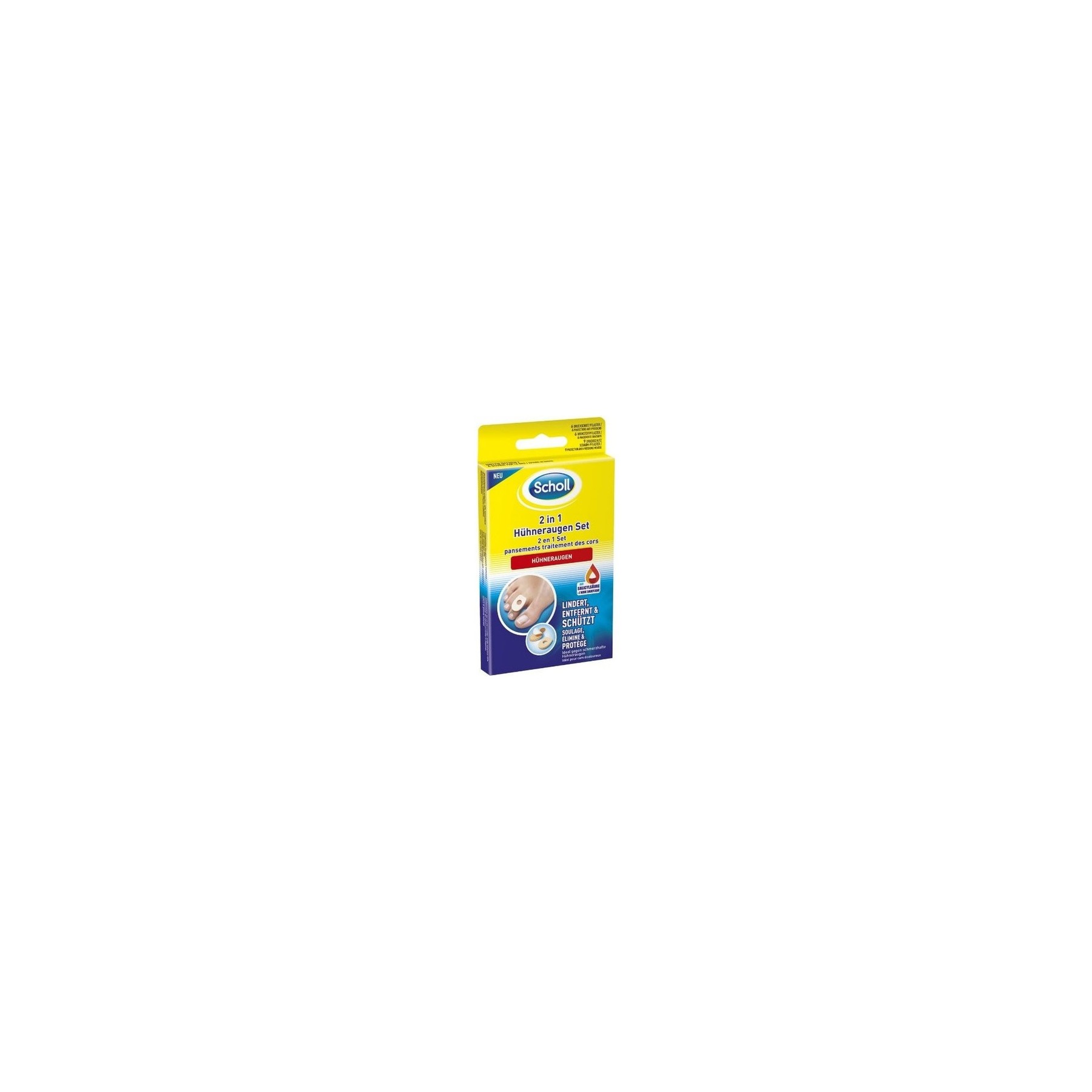 Scholl 2 in 1 Corn Set with 6 Pressure Protection Plasters, 6 Corn Plasters and 9 Pressure Protection Foam Plasters - for Relief and Removal of Painful Corns
