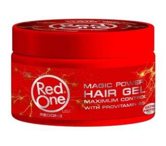 RedOne Magic Power Hair Gel 450ml with Provitamin B5 Extra Protein Ultra Hold Shine Strong Holding Effect Maximum Control Masculine