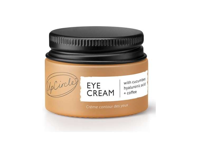 UpCircle Eye Cream with Coffee and Hyaluronic Acid 15ml - Glycerin, Maple Bark, and Cucumber Extract - Natural, Vegan, and Cruelty-Free