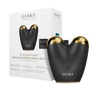 GESKE SmartAppGuided MicroCurrent Face-Lifter 6 in 1 Facial Lifting Face & Jawline Trainer Anti Aging Device Microcurrent against Wrinkles Double Chin Remover