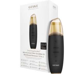 GESKE SmartAppGuided MicroCurrent Skin Scrubber & Blackhead Remover 9 in 1 Skincare Tools Face Cleaning Anti Aging and Cleansing Professional Face Lift Blackhead Remover Gray