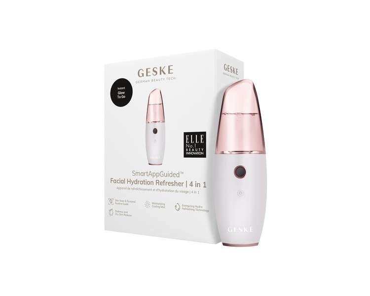 GESKE SmartAppGuided Facial Hydration Refresher 4 in 1 Water Atomizer Moisturizing Spray Machine Face Mister Humidifier for Natural Glow Reduce Redness and Dry Skin Starlight