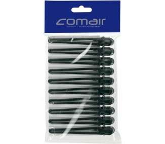Comair Hair Clips Plastic/Aluminium Black - Pack of 10