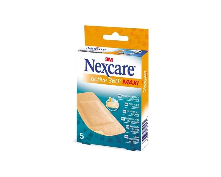 Nexcare Active Flexible Foam MAXI Plasters 50mm x 101mm 5 Plasters - Pack of 5