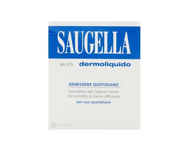 Saugella Dermoliquid Intimate Wipes with Sage Extracts Soft and Durable Disposable Fabric