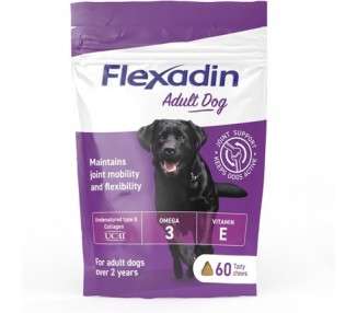 Flexadin Adult Dog Joint Supplement with UC-II for Mobility and Flexibility 60 Chews