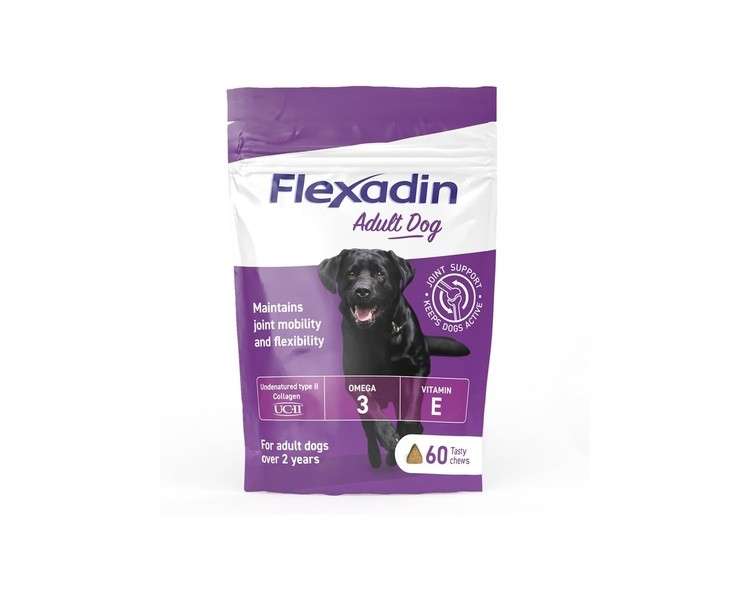 Flexadin Adult Dog Joint Supplement with UC-II for Mobility and Flexibility 60 Chews