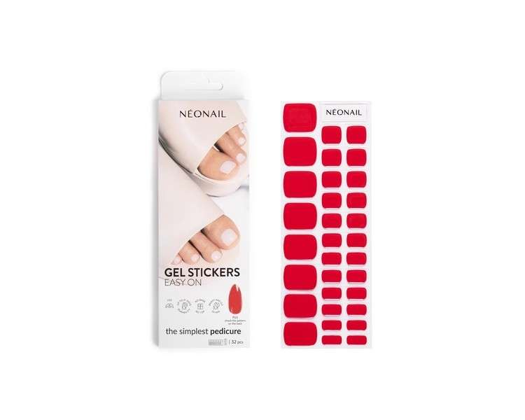NEONAIL UV Gel Stickers Easy On P03 Red 15 Patterns Nail Stickers Nail Polish Strips Gel Nail Stickers Foot and Hand Nail Stickers Nail Decoration