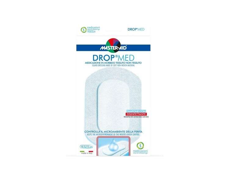 MASTER AID Med Drop White/Blue 10.5 x 15 cm - Pack of 5