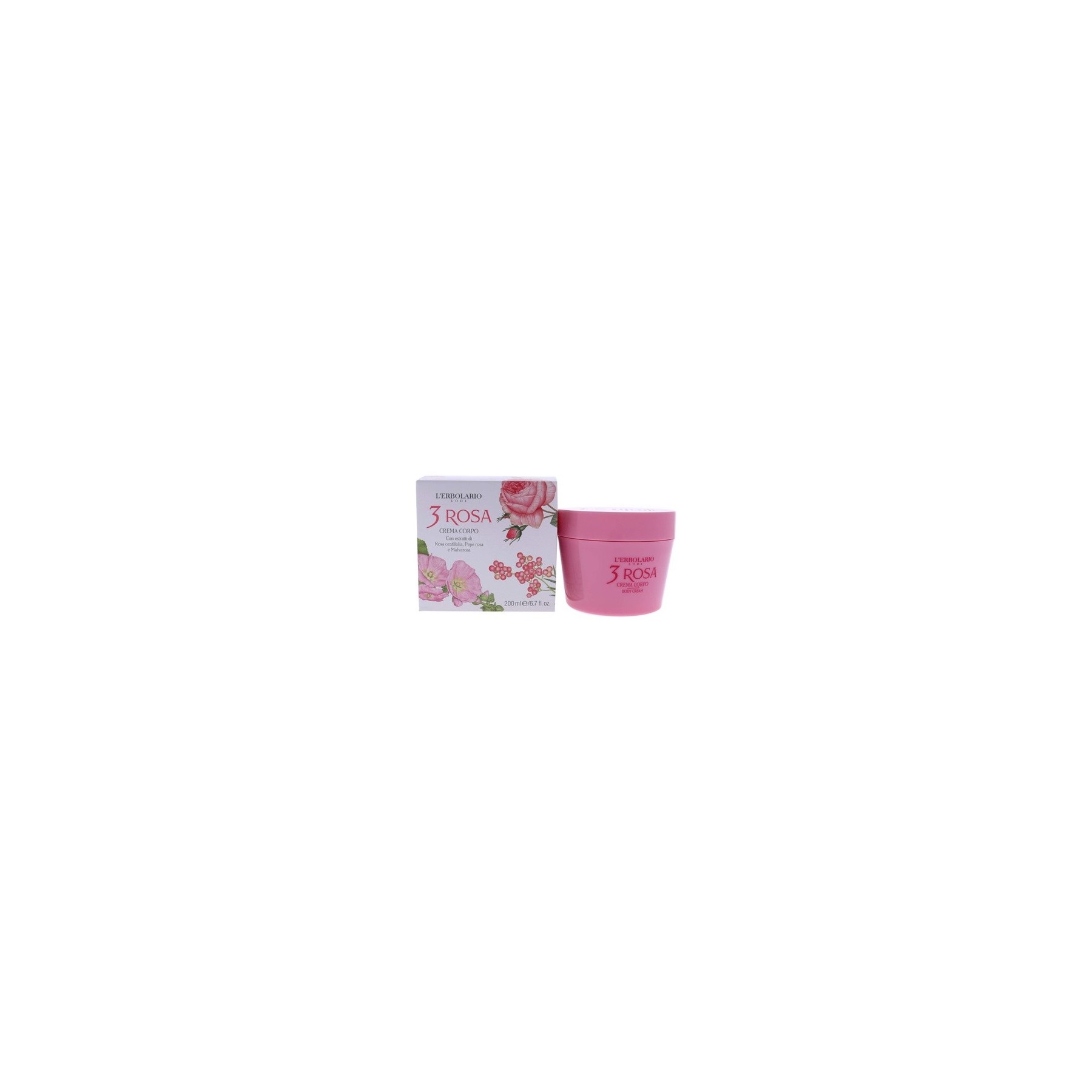 L'Erbolario 3 Rose Body Cream 200ml