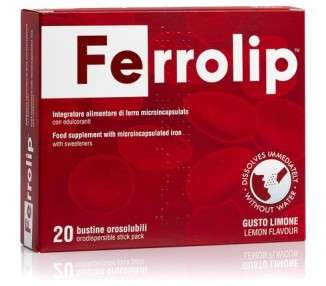 Ferrolip Microsomal Iron Supplement Better Bioavailability No Metallic Flavor Excellent Gastric Tolerance Melts Directly in The Mouth Lemon Flavor