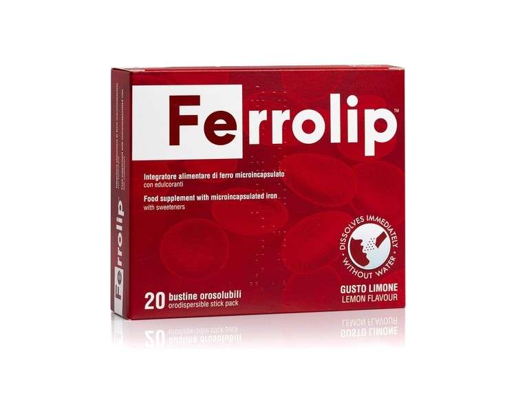Ferrolip Microsomal Iron Supplement Better Bioavailability No Metallic Flavor Excellent Gastric Tolerance Melts Directly in The Mouth Lemon Flavor