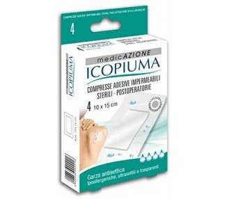 Icopiuma Postoperative Sterile Waterproof Adhesive Tablets 10x15cm - Pack of 4