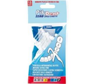 PikDent Zero Tight Spaces 30 Interdental Flossers with Teflon Floss 15ml