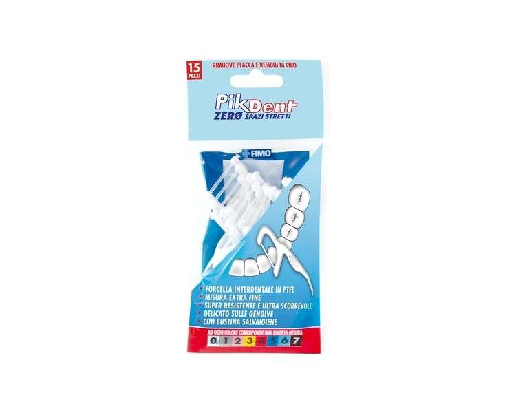PikDent Zero Tight Spaces 30 Interdental Flossers with Teflon Floss 15ml