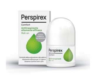 Perspirex Comfort Antiperspirant Deodorant Roll On for Underarms 20ml