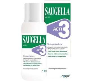 Saugella Acti3 pH 3.5 Intimate Detergent Triple Protection 250ml