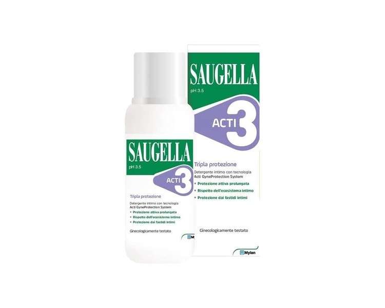 Saugella Acti3 pH 3.5 Intimate Detergent Triple Protection 250ml
