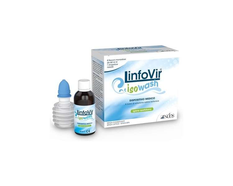 Noos Isotonic Saline Solution Linfovir Isowash 60ml - Pack of 8