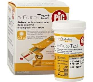 Pic GlucoTest Glucose Measurement Strips 25 Pieces