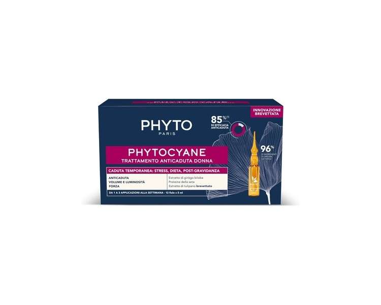 Phyto Phytocyane Optimal Treatment for Temporary Female Hair Loss 12 Vials of 5ml